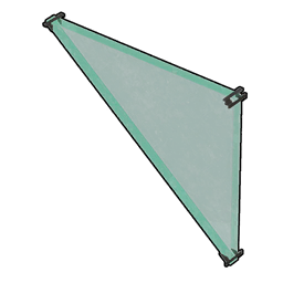 Glass Triangular Wall (Inverted) structure icon in Palworld