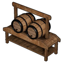 Wooden Barrel Shelf structure icon in Palworld