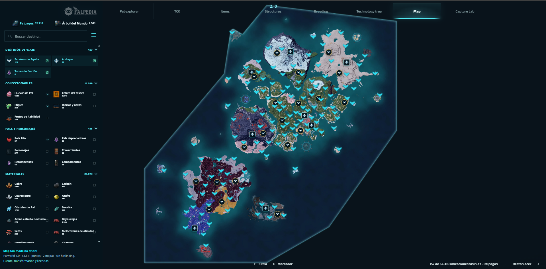 Palpedia map